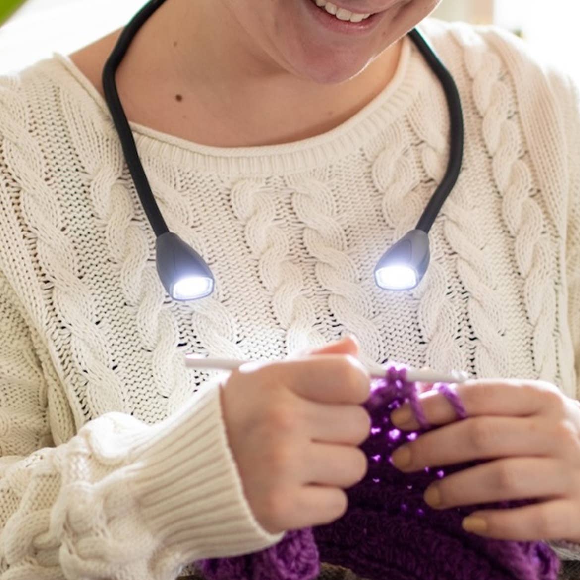 Dual Headed LED Adjustable Gooseneck Light; Crafts & Reading