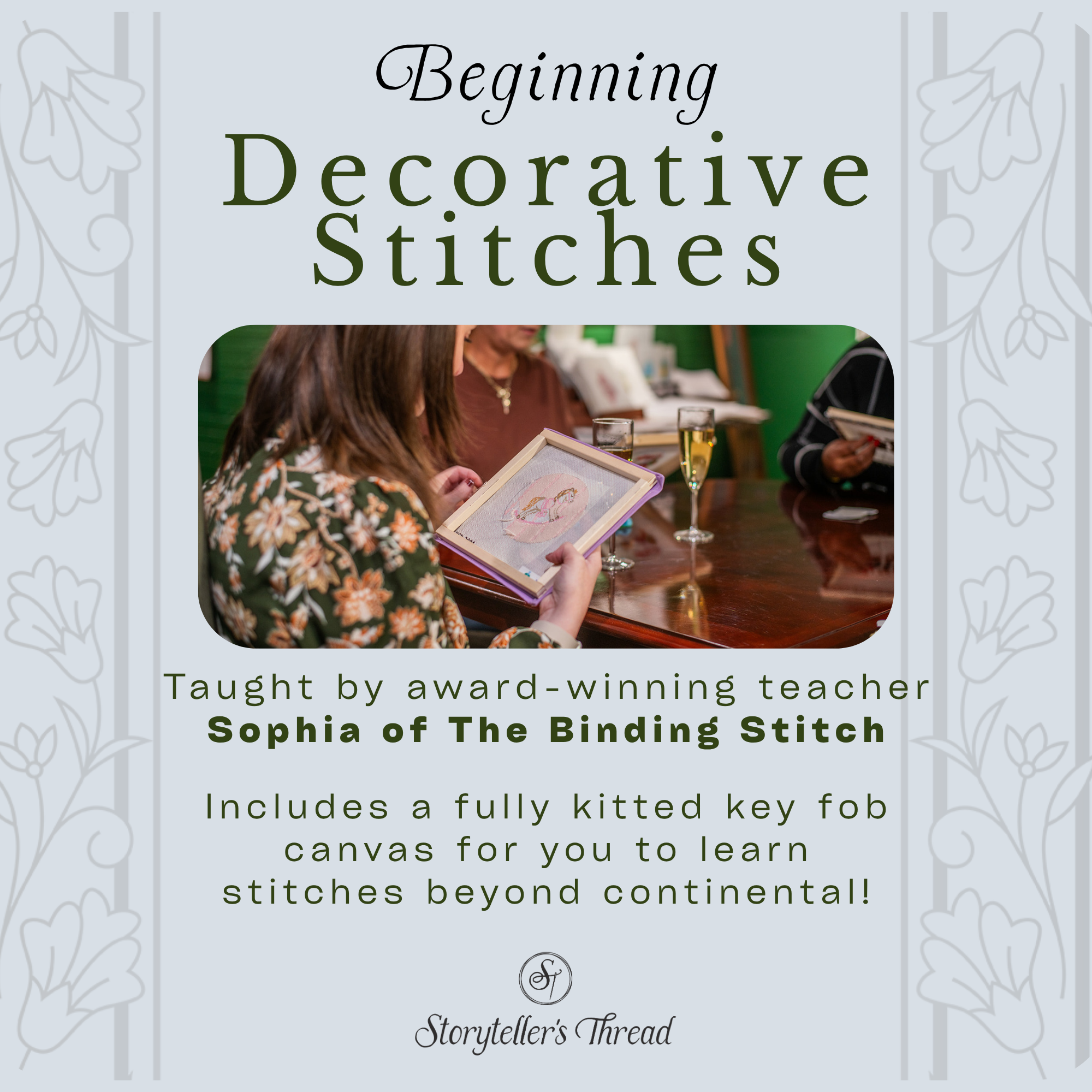 Decorative Stitches with Sophia - June 20th at 1 pm