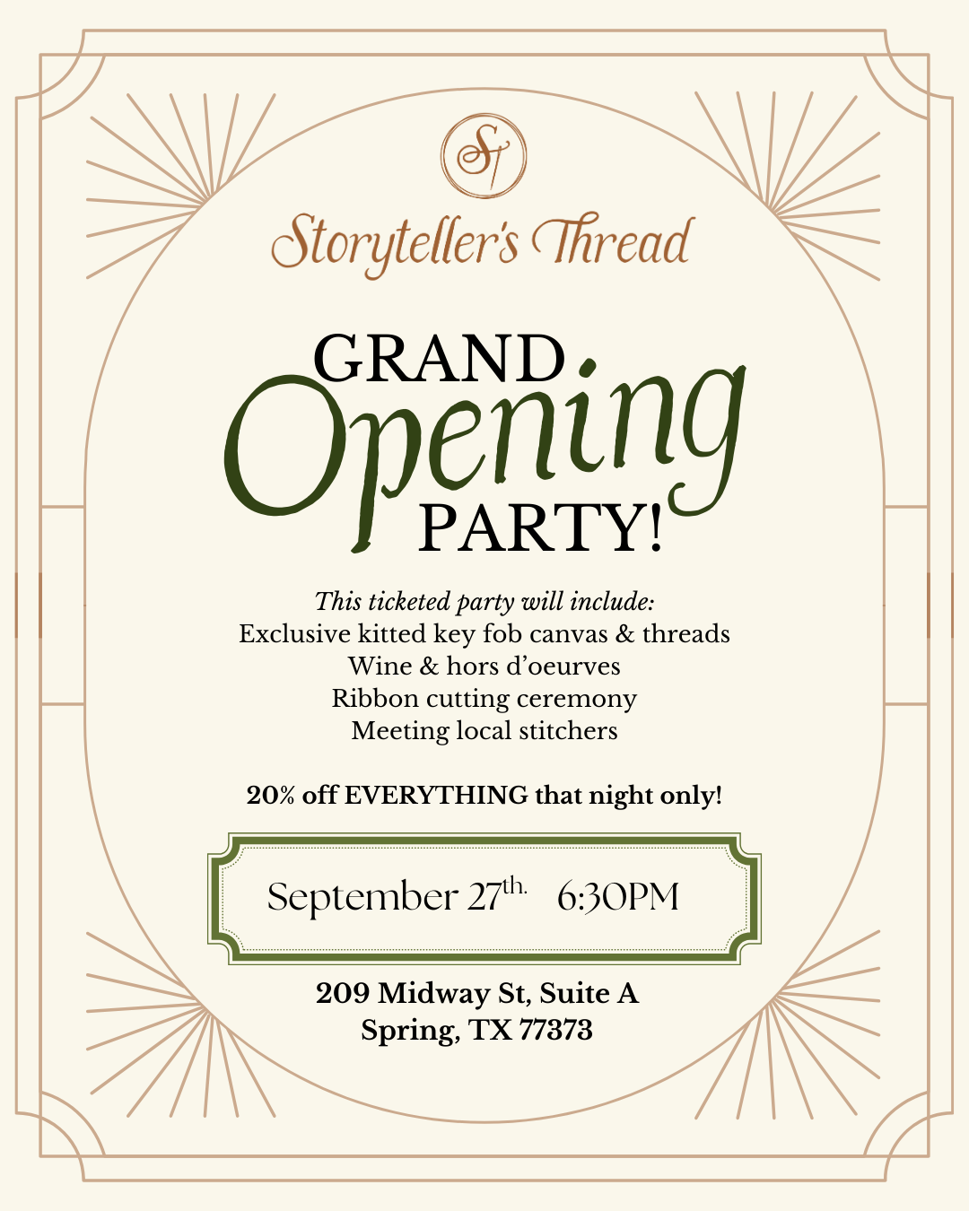 Storyteller's Thread Grand Opening Party