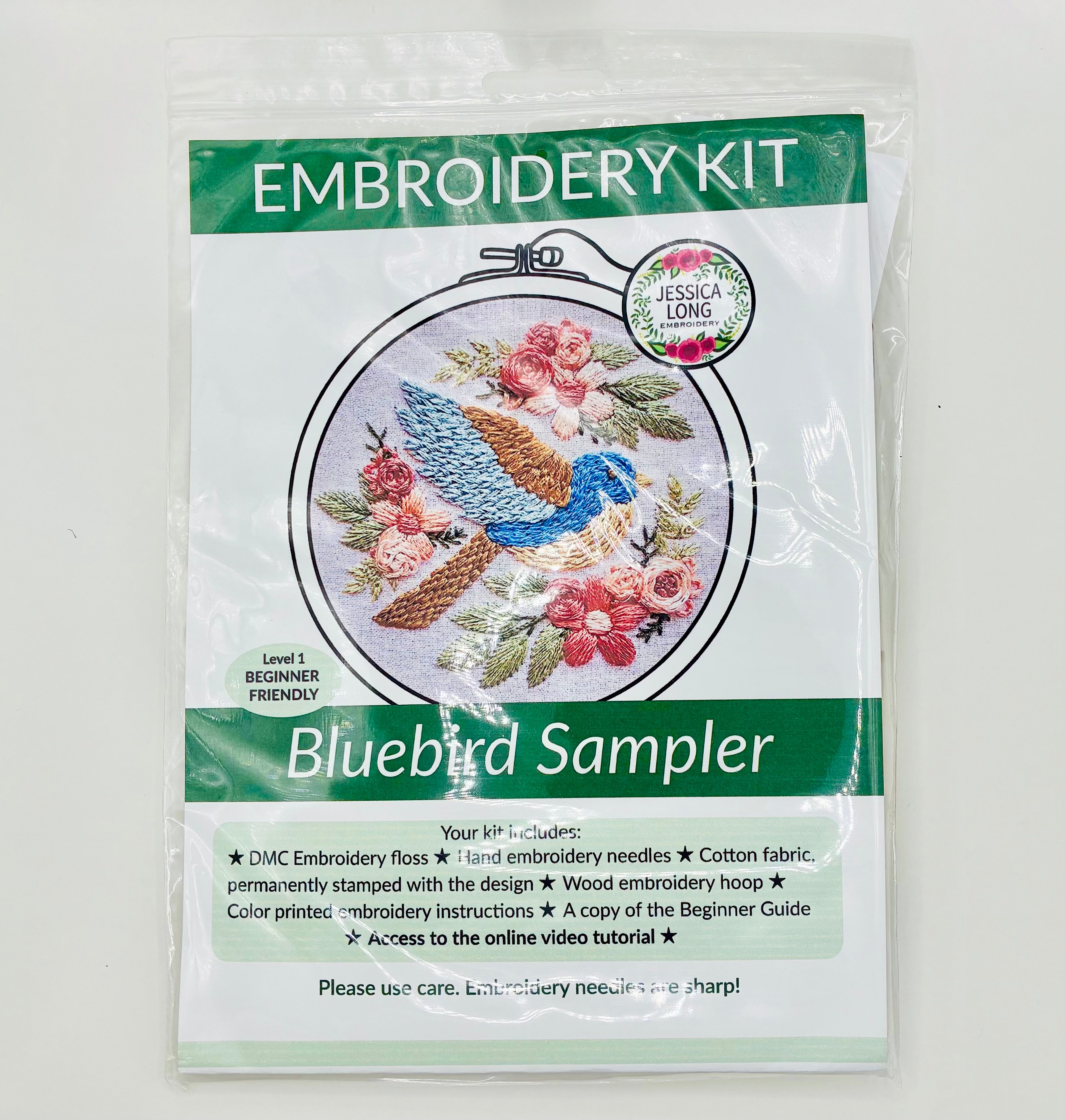 Jessica Long Bluebird Sampler Embroidery Kit