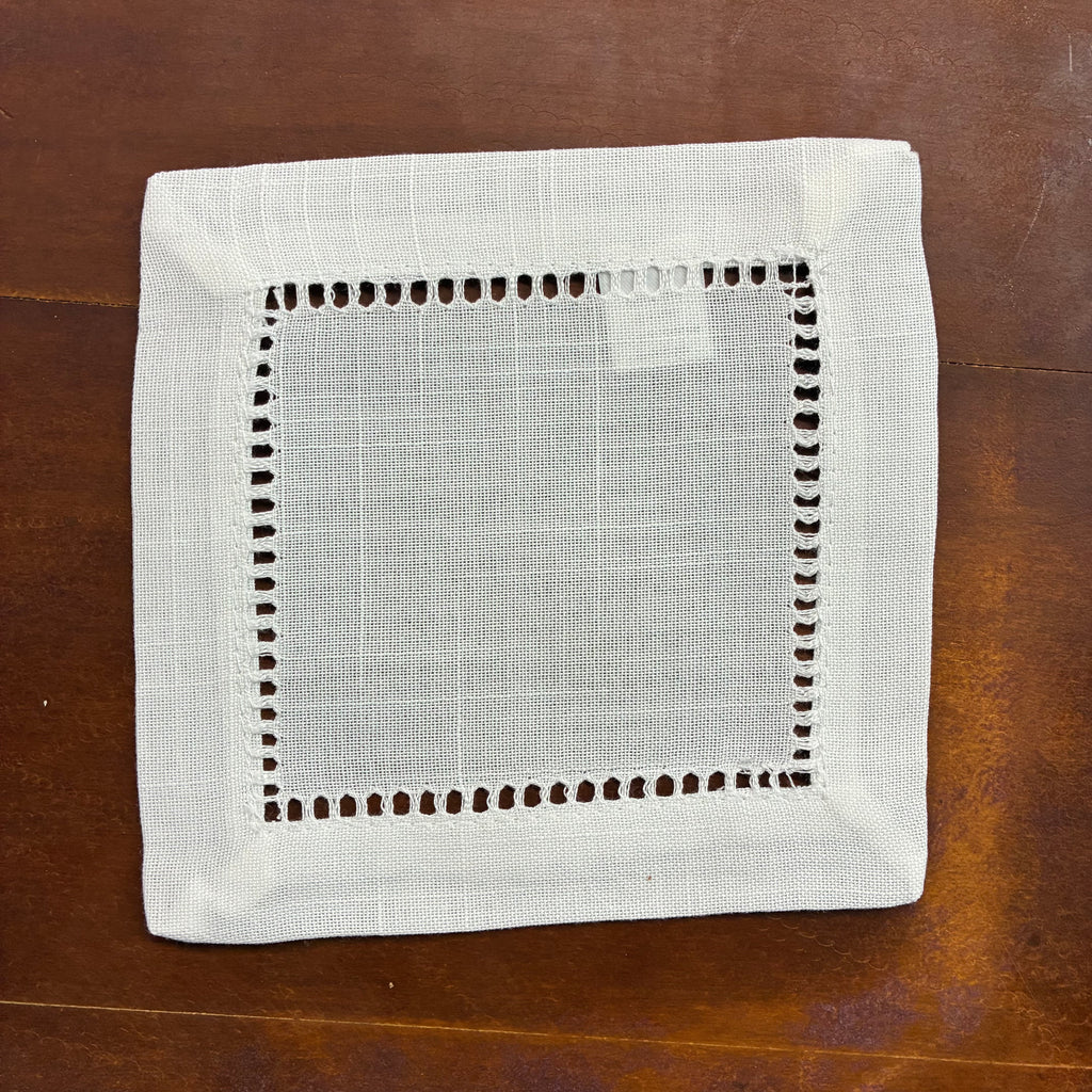 Saro Lifestyle Hemstitch Border Cocktail Napkin